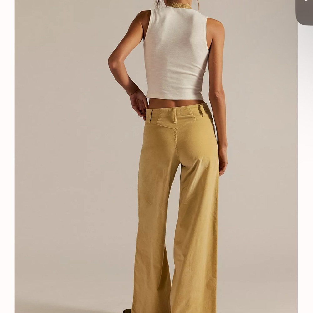 Free People Mustard Wide-Leg Jeans